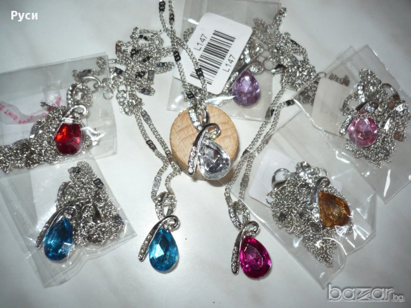 Колие с цветен кристал, снимка 1