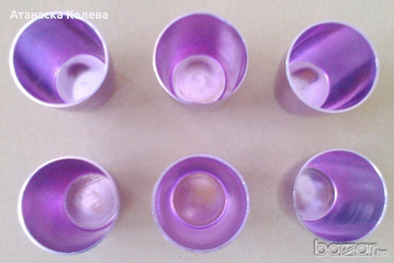 Лилави метални чашки, снимка 1