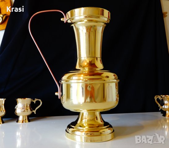 Блестяща месингова кана,ваза., снимка 2 - Антикварни и старинни предмети - 24578100