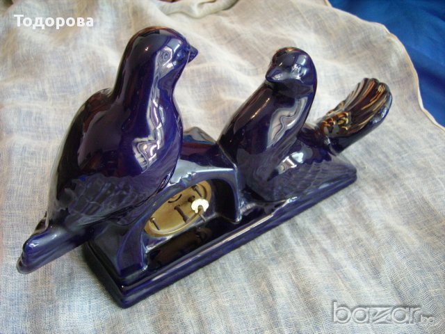 Стар голям порцеланов каминен часовник, снимка 8 - Антикварни и старинни предмети - 15647420