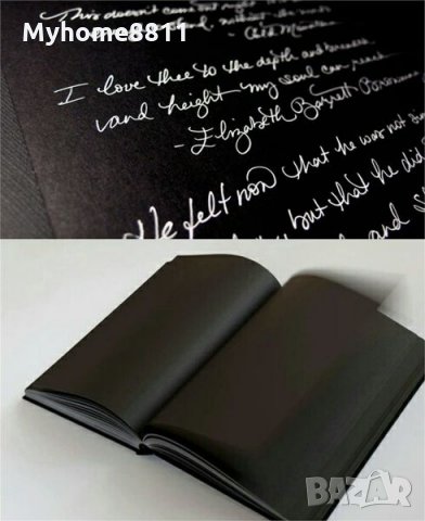 Черна тетрадка с бял химикал, снимка 2 - Ученически пособия, канцеларски материали - 24387232