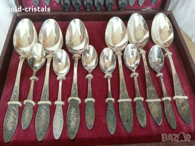 Сервиз посребрени прибори в куфарче, снимка 5 - Антикварни и старинни предмети - 22324431