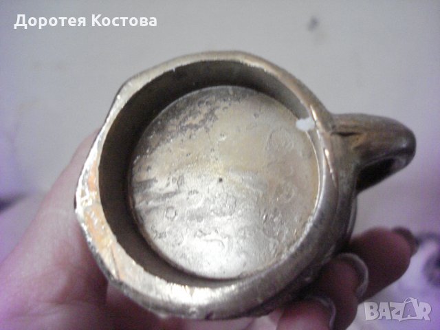 Стара бронзова чаша - свещник, снимка 5 - Антикварни и старинни предмети - 25057622