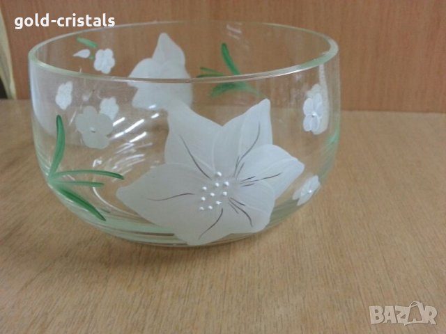 Кристална купичка  рисувана 