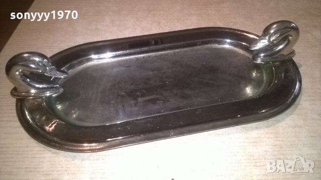 чиния/поднос-31х16х6см с лебеди-внос франция, снимка 2 - Колекции - 26171179