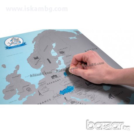 Скреч карта на Европа - код 1203, снимка 5 - Други - 13617665