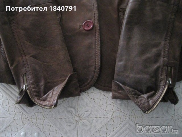 Кожено сако/яке, вталено – размер 42, снимка 6 - Якета - 21398485
