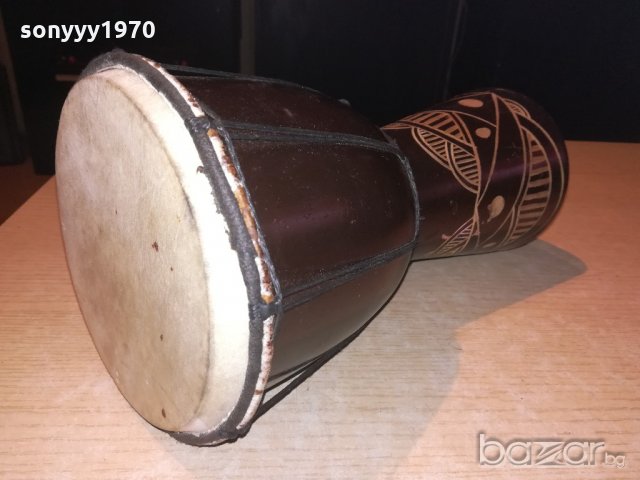 масивна тарамбука-дърво с резба-29х16см-внос швеицария, снимка 8 - Ударни инструменти - 21073552