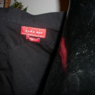 Мъжка черна риза със столче яка Zara Men, снимка 6 - Ризи - 17053217