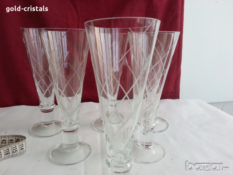 кристални чаши за шампанско гравирани , снимка 1