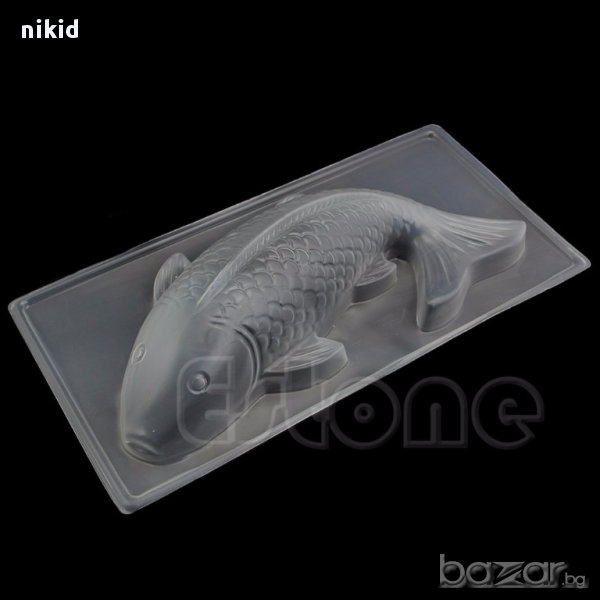 огромна пластмасова готварска форма поликарбонат риба шаран желе за вашата маса идея украса молд, снимка 1