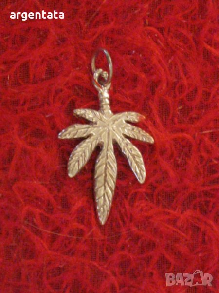 Сребърен медальон "КАНАБИС", проба 925, снимка 1