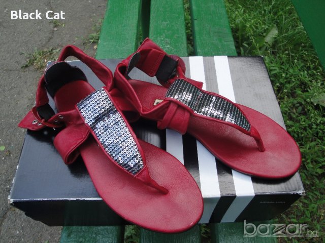 Червени кожени дамски сандали "Ingiliz" / "Ингилиз" (Пещера), естествена кожа, летни обувки, чехли, снимка 5 - Сандали - 7608732