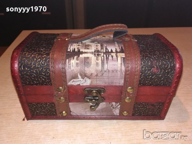 ретро дървена кутия с дръжка-20х11х11см-внос швеицария, снимка 5 - Антикварни и старинни предмети - 20978246