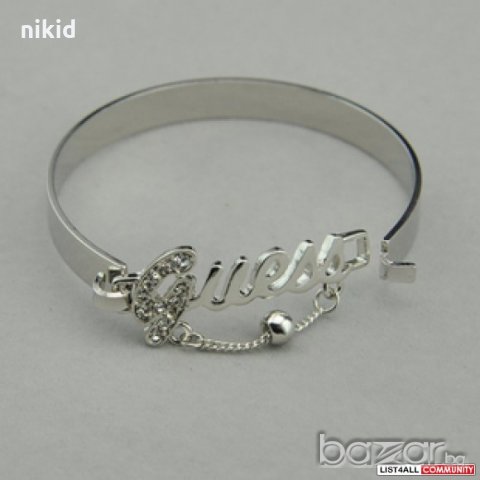 дамска твърда гривна златиста и сребриста guess, снимка 3 - Гривни - 19126878