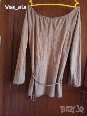 тънка блузка с коланче с щампа цветя, снимка 3 - Блузи с дълъг ръкав и пуловери - 25255443