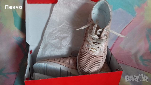 Дамски спортни обувки естествена кожа в златист розов цвят втора употреба летни с перфорации, снимка 2 - Кецове - 23472676
