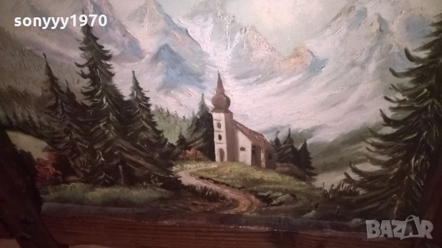 картина-57х47см-гора/планини-с дървена рамка-внос германия, снимка 10 - Антикварни и старинни предмети - 25978031