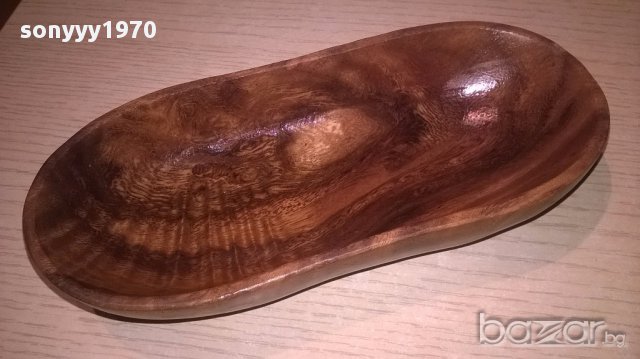 Ретро купа-тиково дърво-20х9х4см-внос швеицария, снимка 7 - Антикварни и старинни предмети - 17244801
