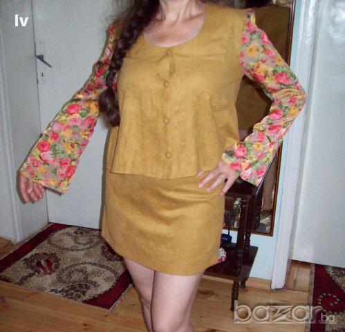 ПРОМО -50%! S. ЕФЕКТЕН ЛЕТЕН КОСТЮМ С ДАНТЕЛЕНИ РЪКАВИ. БГ производство.