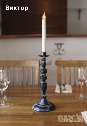 ЛЕД свещник, рустик дизайн 49 см, снимка 5 - Декорация за дома - 23223941