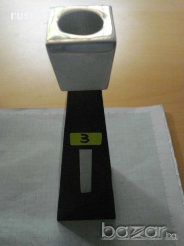 Свещник от дърво и метал, снимка 3 - Други стоки за дома - 8260112