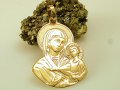 златен медальон Богородица с Младенеца 2.22 грама/14 карата, снимка 3