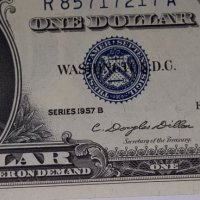 $1 Dollar Silver Certificate 1957-B.Block R A. UNCIRCULATED, снимка 3 - Нумизматика и бонистика - 16996460
