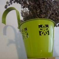 " Кашпа " - зелена, метална , висяща , снимка 2 - Градински цветя и растения - 23361745