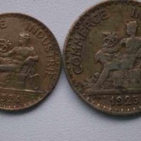 Сет Франция -1 и 2 франк BON POUR, 1924 г. и 1925 г. - 21L, снимка 3 - Нумизматика и бонистика - 23825540