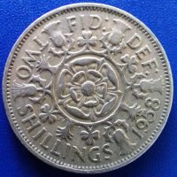  Монета Великобритания - 2 Шилинга 1958 г. Елизабет II, снимка 1 - Нумизматика и бонистика - 20963798