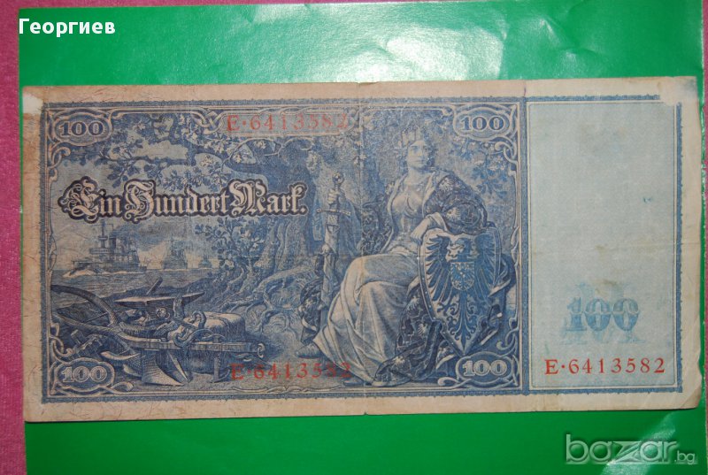 100 марки 1910 червен печат Серия Е, снимка 1