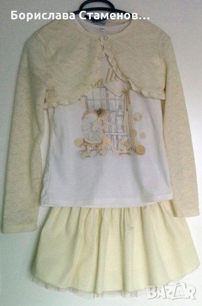 Комплект пола, тениска и болеро за 12 години, снимка 1