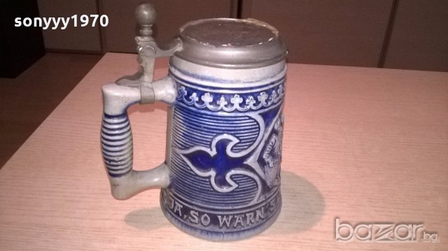 немска халба-17х16х11см-внос швеицария, снимка 2 - Антикварни и старинни предмети - 18393595