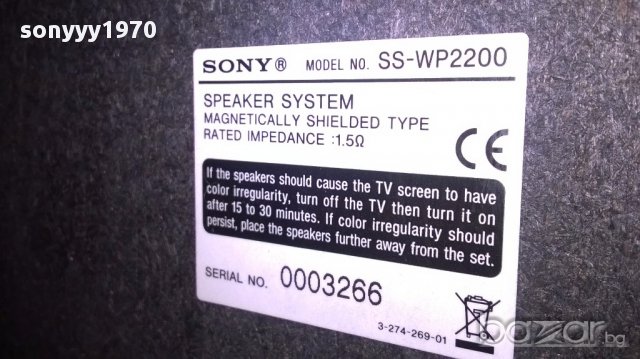 Sony ss-wp2200 subwoofer-39/32/20см-внос швеицария, снимка 11 - Тонколони - 14733184