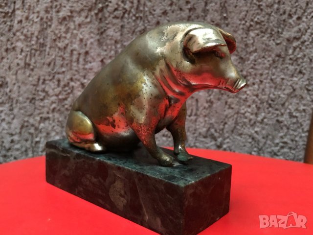 Бронзова статуетка на прасе, снимка 3 - Статуетки - 24197143