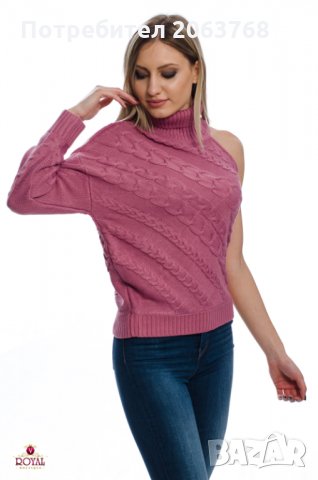 Модерен Дамски Пуловер с Един Ръкав, снимка 3 - Блузи с дълъг ръкав и пуловери - 23681488