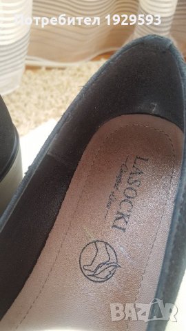 Черни обувки естествен велур марка Lasocki, снимка 6 - Дамски ежедневни обувки - 21676335