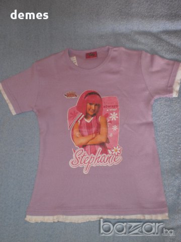 Лилава тениска със Стефани размер 164, нова, снимка 2 - Детски тениски и потници - 11095137