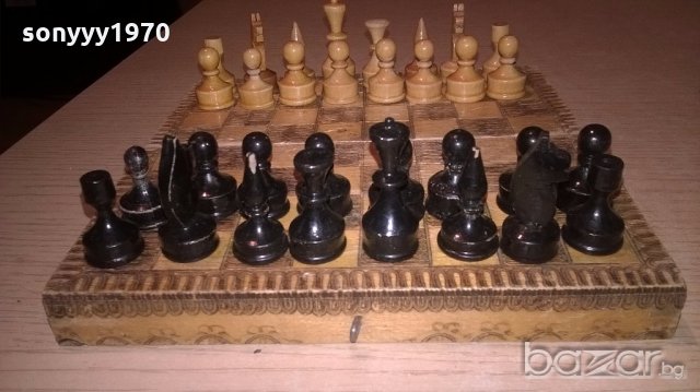 стар шах 17х17см-дървен, снимка 11 - Колекции - 19547537