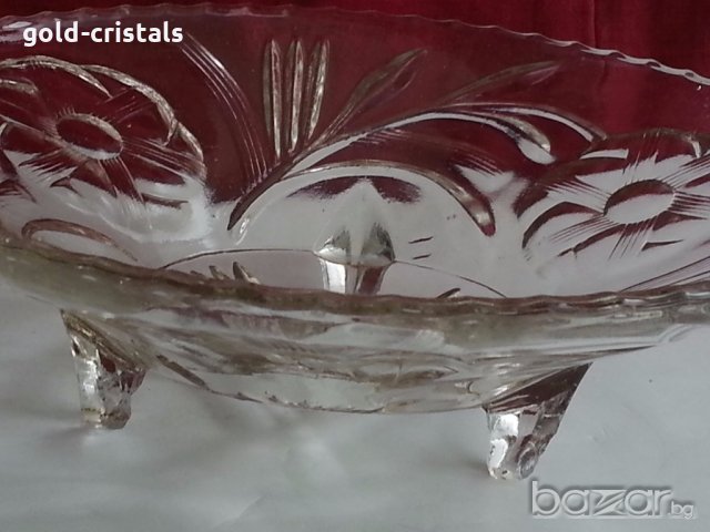 стъклена купа фруктиера , снимка 4 - Антикварни и старинни предмети - 20416552