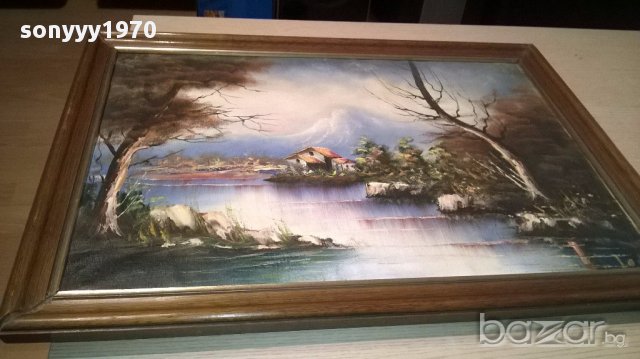 ПОРЪЧАНА-Картина с рамка-маслени бои-61/44см-внос швеицария, снимка 2 - Антикварни и старинни предмети - 15112951