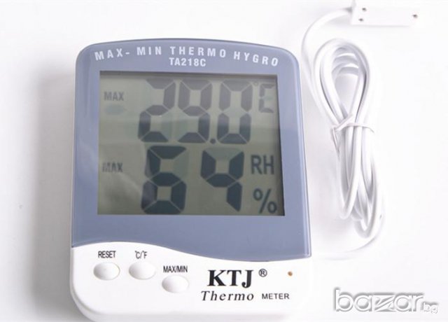 Електронен дигитален термометър за вътрешна и външна температура със сонда за инкубатор и влагомер, снимка 2 - Други стоки за дома - 13066530