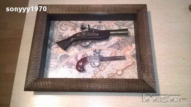 ретро/колекция-картина с пищови 50х40х7см-с стъкло и за стена, снимка 10 - Антикварни и старинни предмети - 17092855