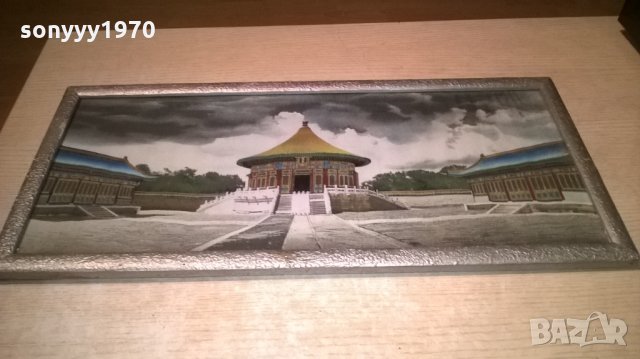 красива картина със сребърна рамка и стъкло-59х27см, снимка 3 - Колекции - 24642420