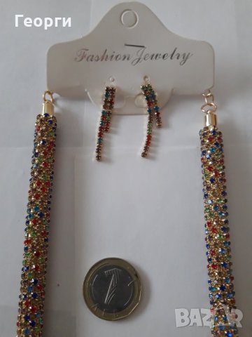 Колие с обеци комплект-3, снимка 3 - Бижутерийни комплекти - 23383783