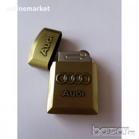 Метална запалка Audi златна, снимка 2 - Друга електроника - 20840086