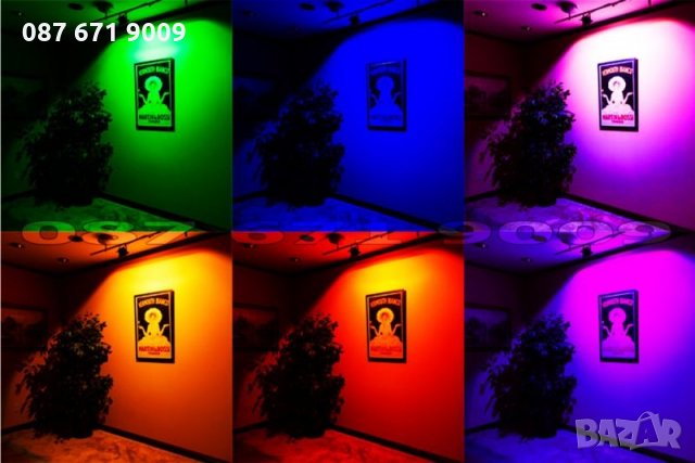 RGB Прожектор с смяна на цветовете, цветен с дистанционно фенер LED , снимка 12 - Прожектори - 23312121