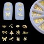 12 вида златисти микс тънки формички декорация за нокти маникюр, снимка 2