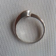 Сребърен дамски пръстен, гривна, синджирче с кристално сърце със сребърен обков, снимка 2 - Пръстени - 17658940
